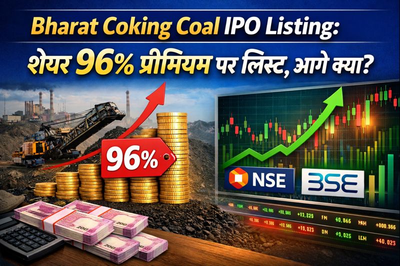 Bharat Coking Coal IPO Listing: शेयर 96% प्रीमियम पर लिस्ट, आगे क्या?
